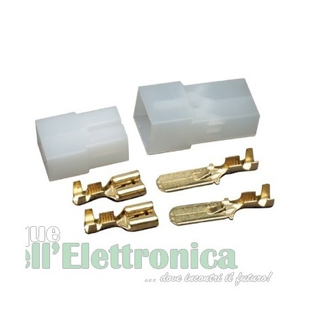 BLOCCHETTI FASTON KIT MASCHIO-FEMMINA 2 POLI PASSO 6,35MM