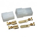BLOCCHETTI FASTON KIT MASCHIO-FEMMINA 2 POLI PASSO 6,35MM