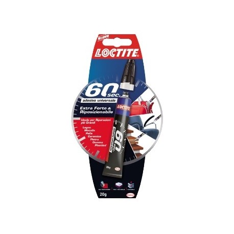LOCTITE ADESIVO UNIVERSALE 60 SEC. 20GR. - LOCTITE ADESIVO UNIVERSALE 60 SECONDI 20 GRAMMI