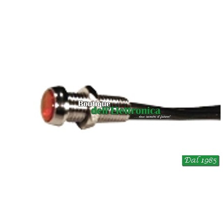 SEGNALATORE LUMINOSO ROSSO 12V METALLICO
