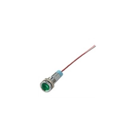 SEGNALATORE LUMINOSO VERDE 12V METALLICO