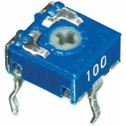 TRIMMER MINI DA 1KOHM A STRATO DI CARBONE ACP 6X6 MONTAGGIO ORIZZONTALE REGOLAZIONE VERTICALE