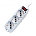 MULTIPRESA 3 POSTI 10-16A-SCHUKO CON INTERRUTTORE BIANCA E CAVO DA 3 METRI