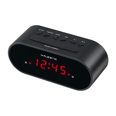 SVEGLIA DIGITALE MAJESTIC DISPLAY A LED DOPPIO ALLARME COLORE NERO