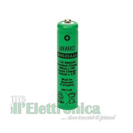 BATTERIA RICARICABILE SKB AL NI-MH CILINDRICA - AAA (MINISTILO)