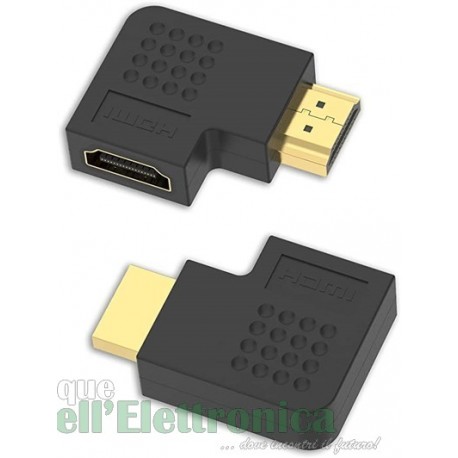 ADATTATORE HDMI SPINA / PRESA 90° FLAT 4K
