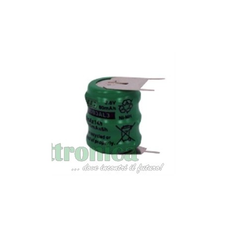 BATTERIA RICARICABILE SKB “BOTTONE 3.6V” 80MH
