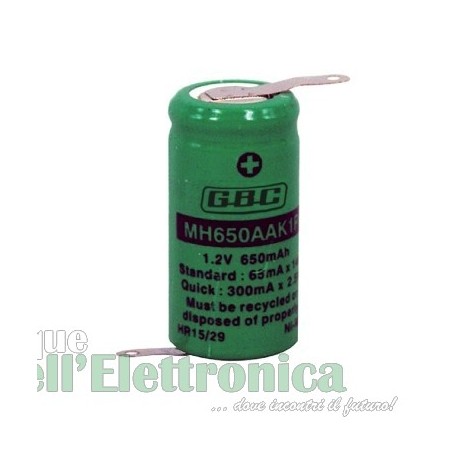 BATTERIA RICARICABILE SKB “NI-MH 2/3AA” 650MH