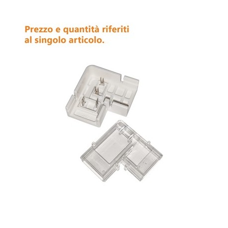 CONNETTORE ANGOLARE A 90° PER STRISCE LED 220 VOLT