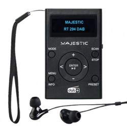 RADIO PORTATILE DAB/DAB+/FMINGRESSO MICROSD LETTURA MP3BATTERIA RICARICABILECUFFIE LACCIO E GANCIO PER IL TRASPORTO