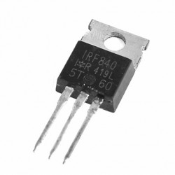 MOSFET IRF840A Vishay, canale N, 850 mO, 8 A, TO-220AB, SU FORO