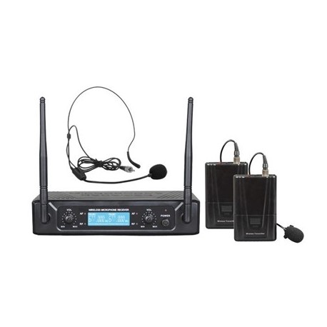 SET DOPPIO RADIOMICROFONO UHF 674,20/694