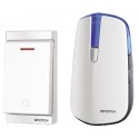 CAMPANELLO WIRELESS CON PULSANTE IP44 E RICEVITORE PLUG-IN 230VCA