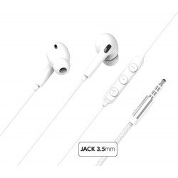 AURICOLARI IN-EAR JACK 3,5mm COLORE BIANCO