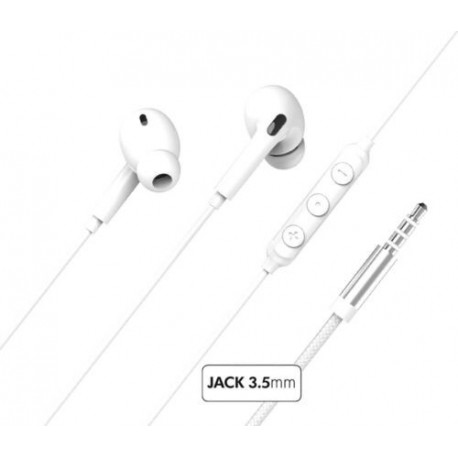 AURICOLARI IN-EAR JACK 3,5mm COLORE BIANCO