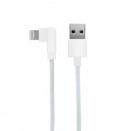 CAVO LINGHTNING A GOMITO A USB-A IN NYLON LUNGHEZZA 1 METRO COLORE BIANCO