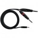 CAVO AUDIO MINI JACK 3,5mm STEREO A 2 JACK 6,3mm MONO