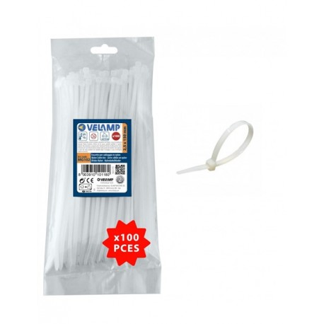 FASCETTA BIANCHE IN NYLON 2,5x150 CONFEZIONE DA 100pz