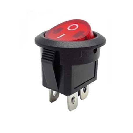 INTERRUTTORE BIPOLARE A BILANCERE LUMINOSO ROSSO 230V ON-OFF