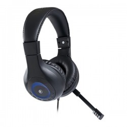 CUFFIA PER PC CABLATA CON JACK DA 3,5 mm CON MICROFONO COLORE NERO
