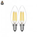 LAMPADINA IN VETRO TRASPARENTE A LED 4 WATT 550 LUMEN 4000°K E14 CONFEZ DA 2 PEZZI