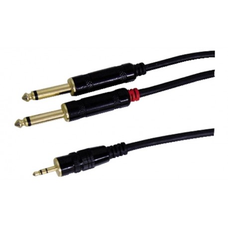 CAVO LINE / INSTRUMENT PROFESSIONALE SPINA 3,5MM STEREO / 2 SPINE 6,3MM MONO 3 METRI