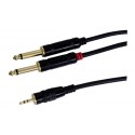 CAVO LINE / INSTRUMENT PROFESSIONALE SPINA 3,5MM STEREO / 2 SPINE 6,3MM MONO 3 METRI