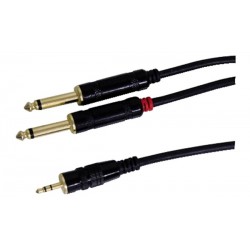 CAVO LINE / INSTRUMENT PROFESSIONALE SPINA 3,5MM STEREO / 2 SPINE 6,3MM MONO 6 METRI