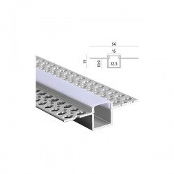 PROFILO IN ALLUMINIO PER CARTONGESSO COPERTURA OPACA LUNGHEZZA 2 METRI