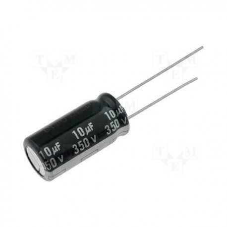 CONDENSATORE ELETTROLITICO 10µF ±20%, 350V cc, +85°C VERTICALI SUPER MINIATURA