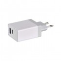 CARICATORE DI RETE 5,4 AMPER A CARICA RAPIDA 2 OUT USB-C E USB TIPO A COLORE BIANCO