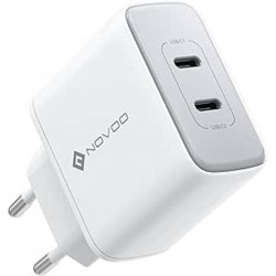 CARICATORE DI RETE A CARICA RAPIDA 65 WATT 2 OUT USB-C COLORE BIANCO