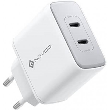 CARICATORE DI RETE A CARICA RAPIDA 65 WATT 2 OUT USB-C COLORE BIANCO