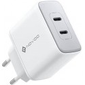 CARICATORE DI RETE A CARICA RAPIDA 65 WATT 2 OUT USB-C COLORE BIANCO