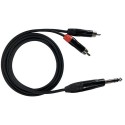 CAVI AUDIO JACK STEREO 6,35mm - 2 X SPINOTTO RCA LUNGHEZZA 3 METRI