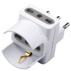 ADATTATORE TRIPLO 16A SCHUKO COLORE BIANCO