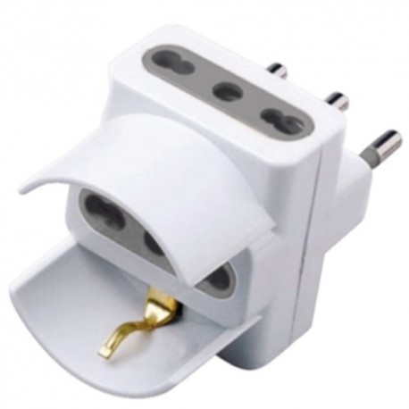 ADATTATORE TRIPLO 16A SCHUKO COLORE BIANCO