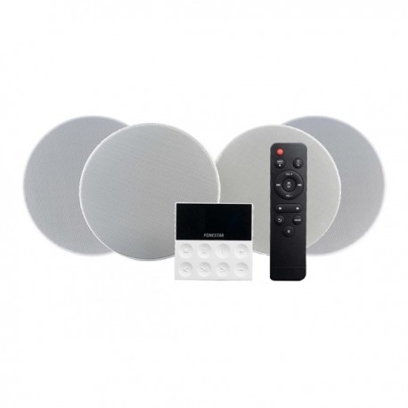 SISTEMA AUDIO CON 4 ALTOPARLANTI A SOFFITTO DA 6\'\' E AMPLIFICATORE