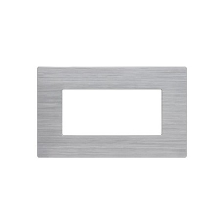 PLACCA TECNOPOLIMERO SPAZZOLATO m5004sl-9 joy 4 POSTI SILVER