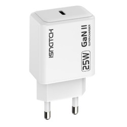 ALIMENTATORE GAN TYPE-C 3 AMPER 25 WATT COLORE BIANCO
