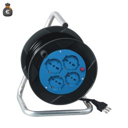 PROLUNGA ELETTRICA SPINA 16A +4 PRESE UNIVERSALE AVVOLGICAVO LUNGHEZZA 15 METRI