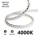 STRISCIA LED SNAKE FLESSIBILE 5 METRI IP65 230VOLT 11W/m