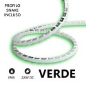 STRISCIA LED SNAKE FLESSIBILE 5 METRI IP65 230VOLT 11W/m - COLORE VERDE