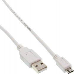 CAVO FLAT USB-MICRO-B LUNGHEZZA 2 METRI COLORE BIANCO