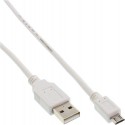CAVO FLAT USB-MICRO-B LUNGHEZZA 2 METRI COLORE BIANCO