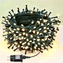 SERIE LUCI DI NATALE 180 LED COLORE BIANCO CALDO 8,10 METRI ALIMENTAZIONE 220 VOLT