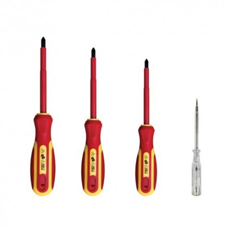 SET DI 4 CACCIAVITI ISOLATI (1 piatto + 2 a croce + tester)