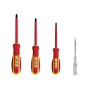 SET DI 4 CACCIAVITI ISOLATI (1 piatto + 2 a croce + tester)