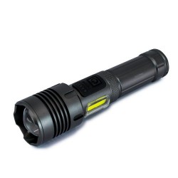 TORCIA LED RICARICABILE ZOOM TELESCOPICO 1200 LUMEN 7 MODALITA\' DI ILLUMINAZIONE
