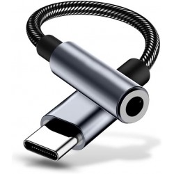 ADATTATORE USB-C A JACK 3,5 mm COLORE NERO GRIGIO